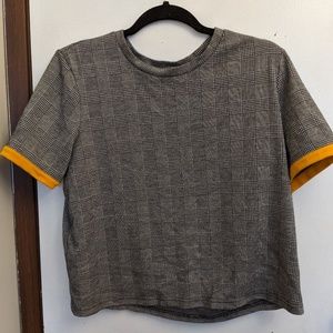 Cropped black and white top